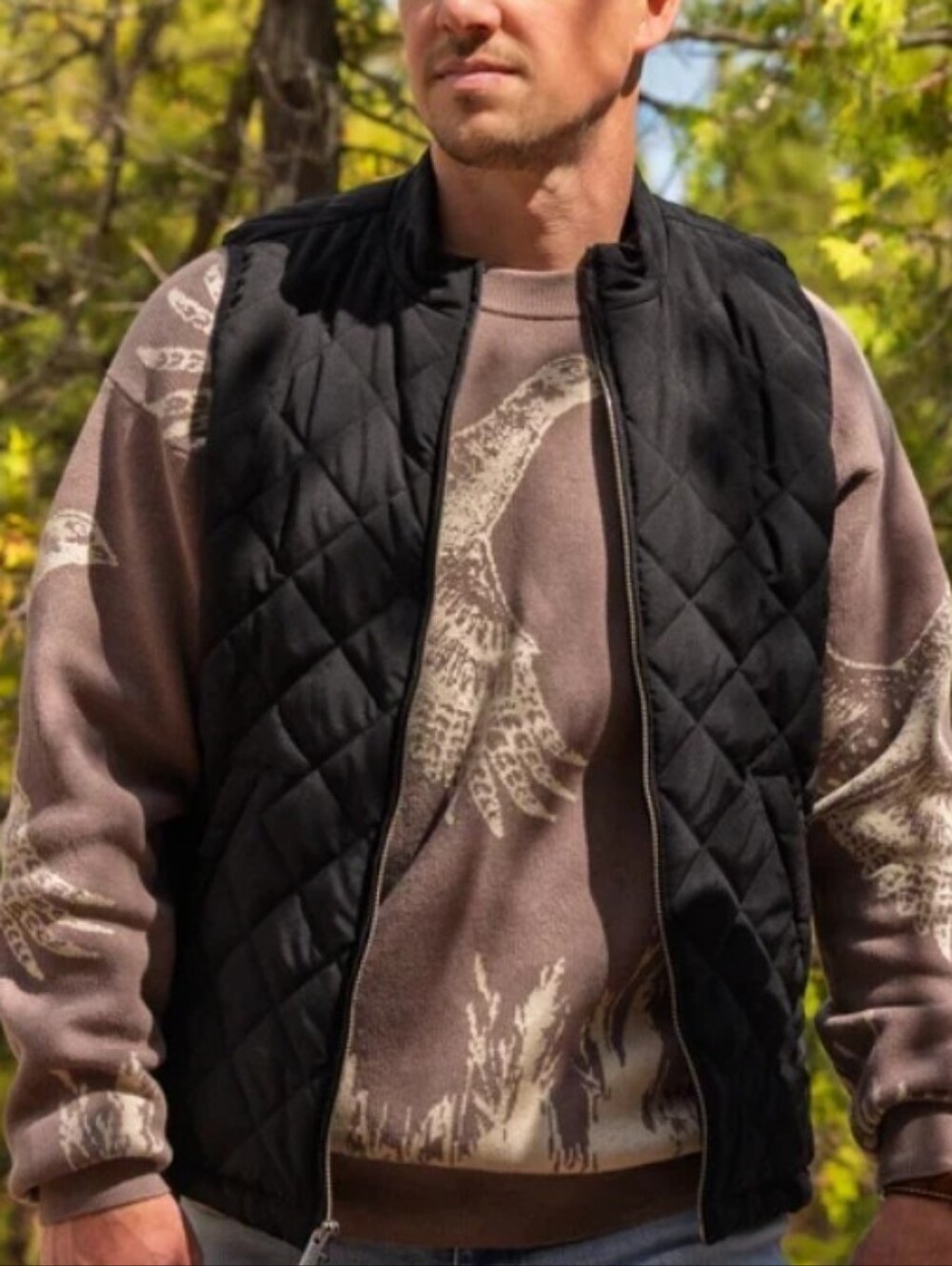 Waggle Crosscut Men's Quilted Vest - Onyx